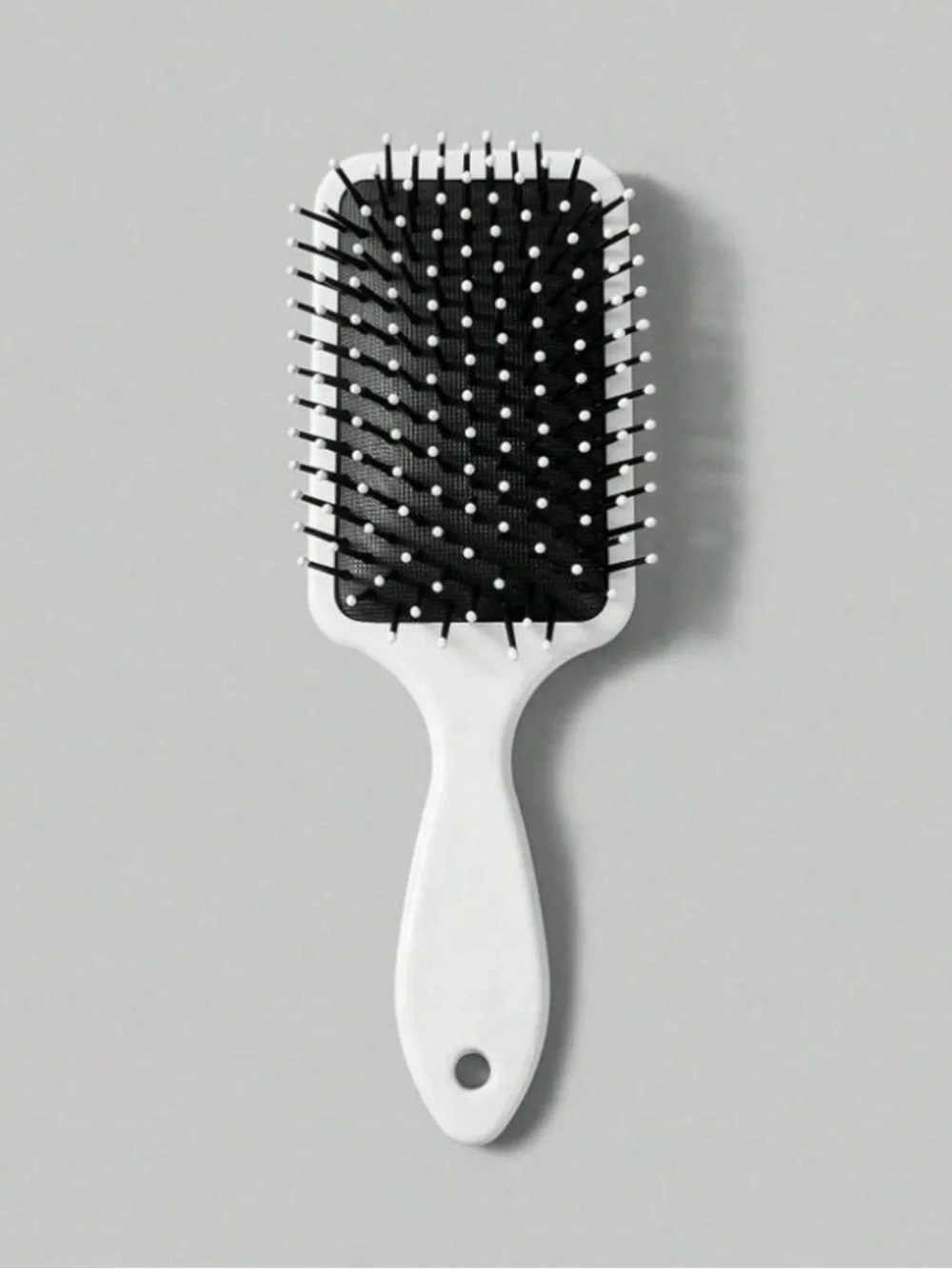 Floral Paddle Hair Brush in Black and Cream -